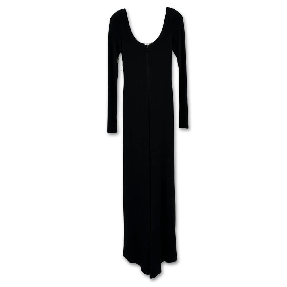 Alice + Olivia Kalena Crystal Cutout Black Jersey Maxi Dress Size 0 - Picture 4 of 10